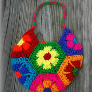 crochet hexagon bag