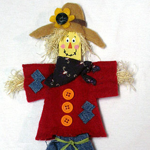 Friendly Paint Stick Scarecrow