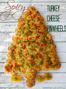 Red and Green Turkey Cheese Pinwheels