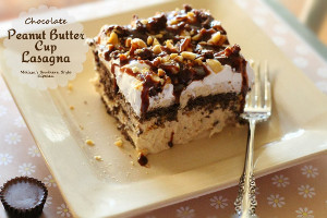 Chocolate Peanut Butter Cup Lasagna