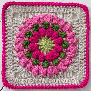 Popcorn Stitch Bloom Square