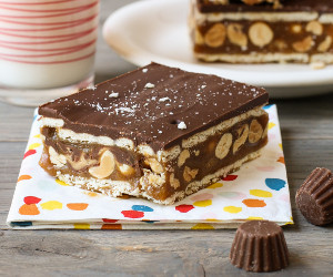 Chocolate Caramel Peanut Bars