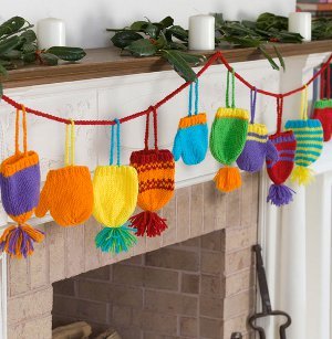 choice Funky clothesline of mittens 3 ft 92 cm  colourful mini mitten garlands  home office garlands