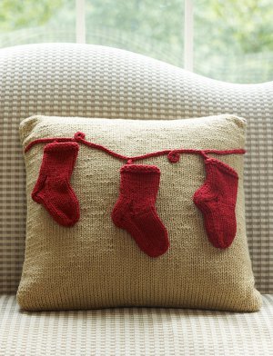 Stockings in a Row Pillow