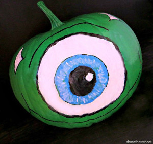 Mike Wazowski Painted Pumpkin | AllFreeKidsCrafts.com