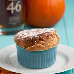 Spiced Pumpkin Souffle with Molasses Bourbon