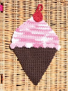 Ice Cream Crochet Dishcloth