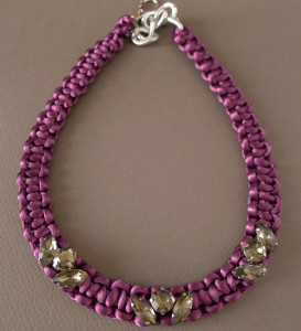 Purple Silk Braided Necklace
