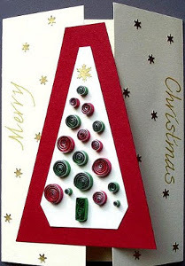 Quilled Ornaments Christmas Tree Card