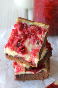 Cranberry Sauce Cheesecake Brownies