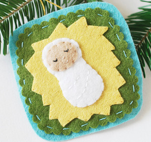 Sweet Little Jesus Boy Felt Ornament