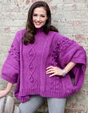 Cozy Cabled Poncho