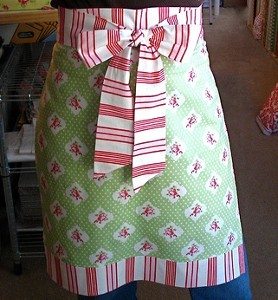Preppy Bow Christmas Apron