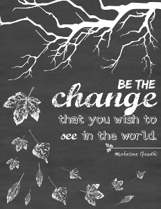 Be The Change Chalkboard Printable Wall Art