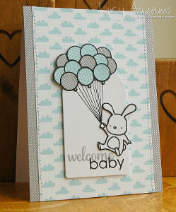 Balloon Bunny Baby Card