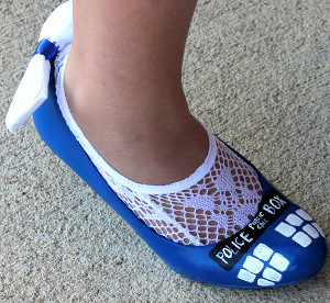 Doctor Who Something Blue TARDIS Wedding Shoes