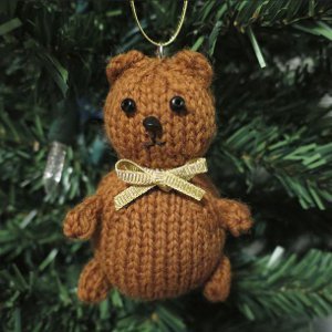 Tiny Teddy Knit Ornament