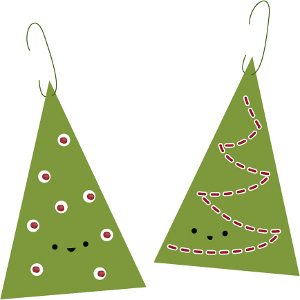 Printable Evergreen Tree Christmas Ornaments