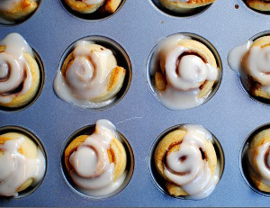 Mini Cinnamon Rolls with Maple Icing