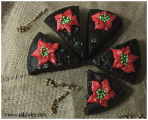 Chocolate Poinsettia Cake