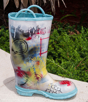 Decorative Stenciled Art Boot