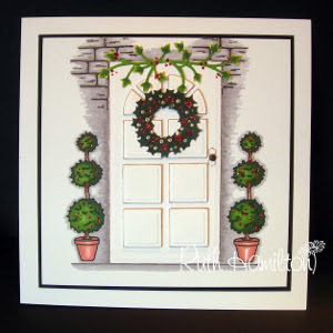 Festive Christmas Door Handmade Card
