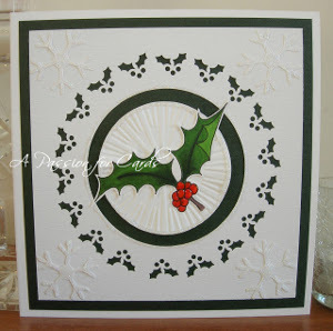 Holly and Snowflakes Christmas Card
