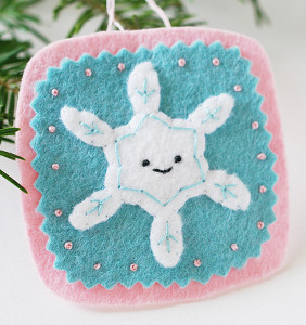 Sweet Felt Snowflake Ornaments