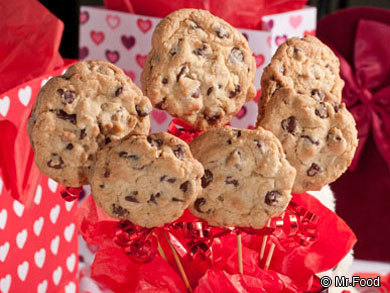 Long Stemmed Chocolate Chip Flower Cookies