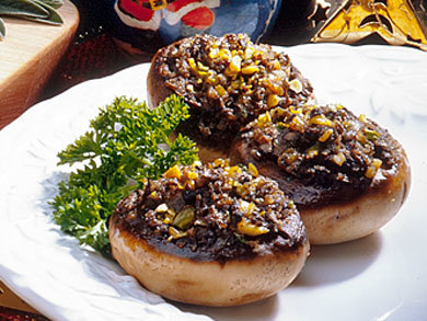 Pistachio Stuffed Mushrooms