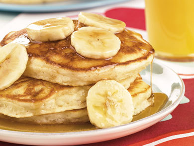 Banana Pancakes with Golden Banana Syrup