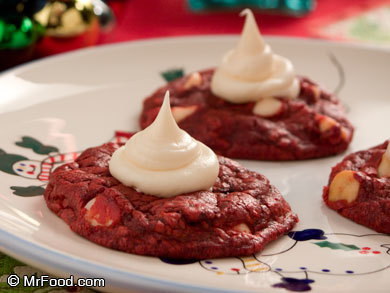Snowcapped Red Velvet Cookies