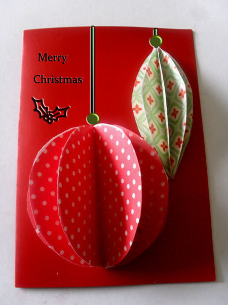 Easiest 3D Ornaments Christmas Card | AllFreePaperCrafts.com