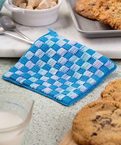 Milk & Cookies Crochet Hotpad