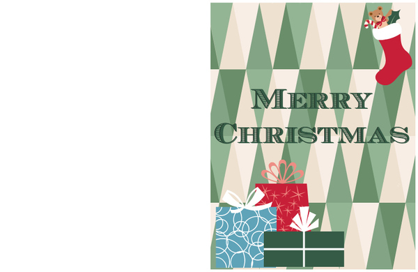 Free Printable Gifts and Stocking Christmas Card Free Printable Gifts and Stocking Card
