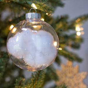 No-Melt Snow Filled Ornaments