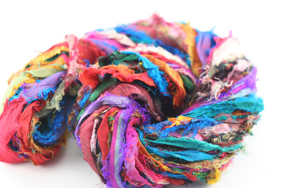 Tibet Jewels: Fair Trade Recycled Silk Sari Ribbon Yarn