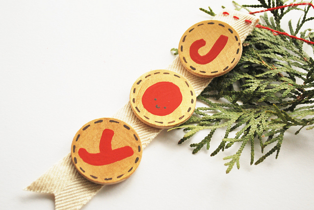 Whimsical Wood and Ribbon Ornament