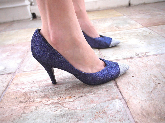Shimmering Cap-Toe Heels Shimmering Cap Toe Shoes IMR640