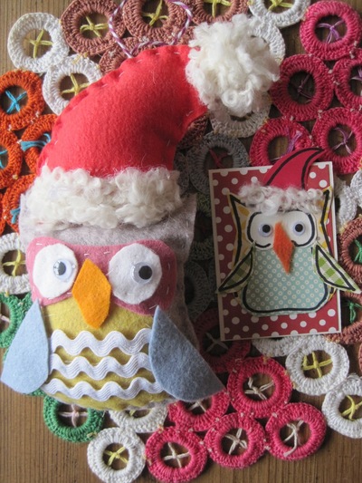 Santa Owl Decoration