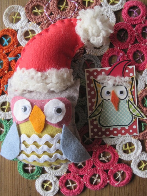 Santa Owl Decoration mustang Santa Owl Decoration