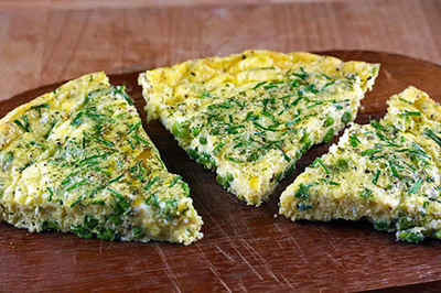 Frittata with Herbs and Green Veggies