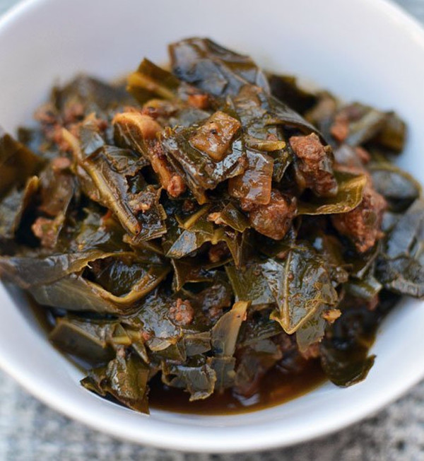 collard greens stew with chorizo and garlic master