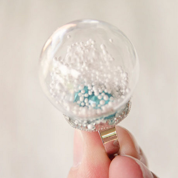 DIY Snow Globe Ring Frozen Snow Globe Rings IMR