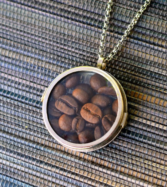 Coffee Lover's Locket Necklace Coffee Lovers Locket Necklace