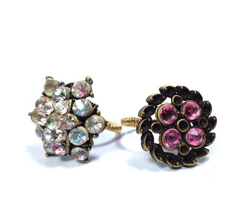 Sparkling Crystal Button Rings Sparkling Crystal Button Rings