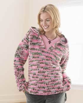 Crochet Hooded Sweatshirt