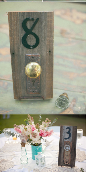 Vintage Door Knob Table Numbers