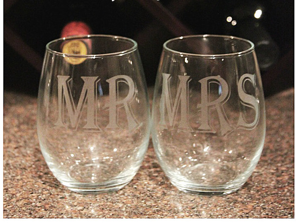 Homemade Etched Wine Glasses