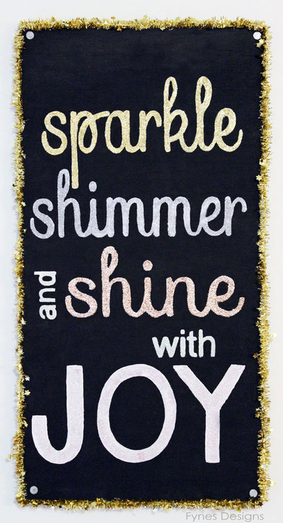 Sparkly Hand Painted Holiday Sign